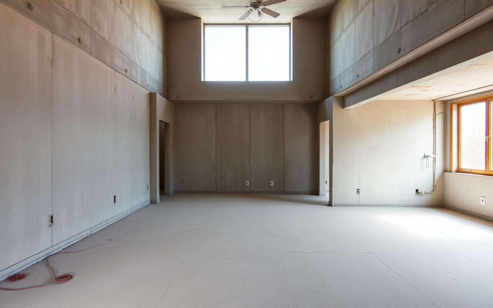 Before — unfinished bare room